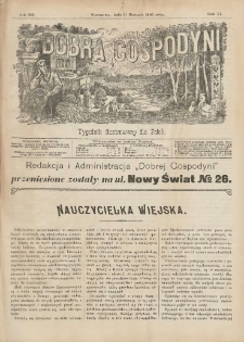Dobra Gospodyni : pismo tygodniowe ilustrowane dla kobiet. 1906.08.31 R.6 Nr35