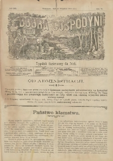 Dobra Gospodyni : pismo tygodniowe ilustrowane dla kobiet. 1906.09.21 R.6 Nr38