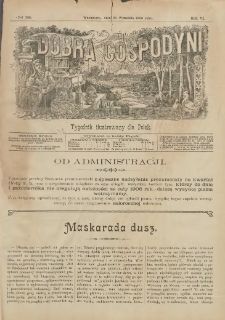 Dobra Gospodyni : pismo tygodniowe ilustrowane dla kobiet. 1906.09.28 R.6 Nr39