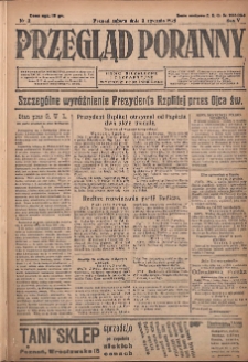 Przegląd Poranny: pismo niezależne i bezpartyjne 1925.01.03 R.5 Nr2