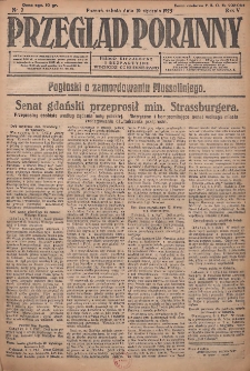 Przegląd Poranny: pismo niezależne i bezpartyjne 1925.01.10 R.5 Nr7