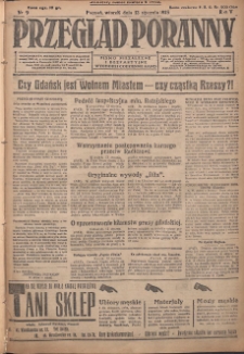 Przegląd Poranny: pismo niezależne i bezpartyjne 1925.01.13 R.5 Nr9