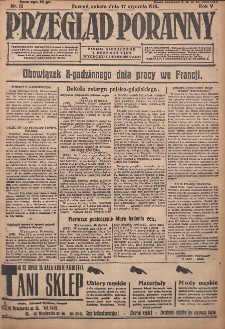 Przegląd Poranny: pismo niezależne i bezpartyjne 1925.01.17 R.5 Nr13