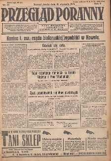 Przegląd Poranny: pismo niezależne i bezpartyjne 1925.01.28 R.5 Nr22