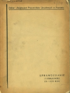 Sprawozdanie z działalnośc za rok 1929.