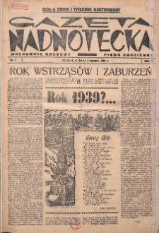 Gazeta Nadnotecka (Orędownik Kresowy): pismo codzienne 1939.01.01 R.19 Nr1