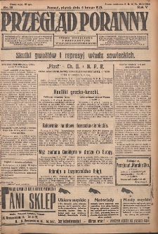Przegląd Poranny: pismo niezależne i bezpartyjne 1925.02.06 R.5 Nr30