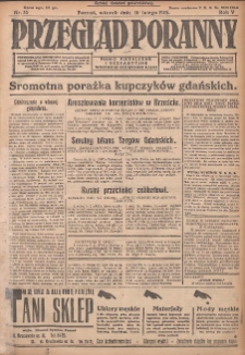 Przegląd Poranny: pismo niezależne i bezpartyjne 1925.02.10 R.5 Nr33