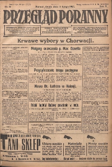 Przegląd Poranny: pismo niezależne i bezpartyjne 1925.02.11 R.5 Nr34