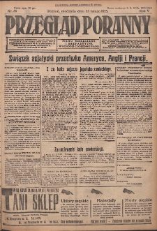 Przegląd Poranny: pismo niezależne i bezpartyjne 1925.02.15 R.5 Nr38