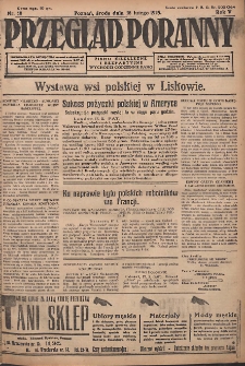 Przegląd Poranny: pismo niezależne i bezpartyjne 1925.02.18 R.5 Nr40