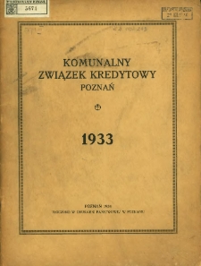 Sprawozdanie z czynności w roku 1933