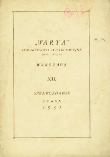 XII. Sprawozdanie za rok 1931.XII.