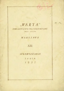 XII. Sprawozdanie za rok 1931.XII.