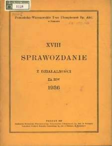XVIII Sprawozdanie z działalności za rok 1936.