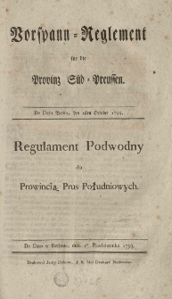 Regulament podwodny dla prowincią Prus Południowych