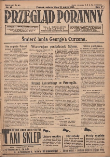 Przegląd Poranny: pismo niezależne i bezpartyjne 1925.03.21 R.5 Nr67