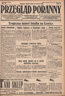 Przegląd Poranny: pismo niezależne i bezpartyjne 1925.03.27 R.5 Nr72