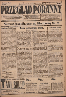 Przegląd Poranny: pismo niezależne i bezpartyjne 1925.04.25 R.5 Nr95