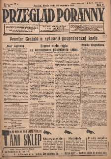 Przegląd Poranny: pismo niezależne i bezpartyjne 1925.04.29 R.5 Nr98