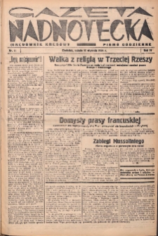 Gazeta Nadnotecka (Orędownik Kresowy): pismo codzienne 1939.01.14 R.19 Nr11