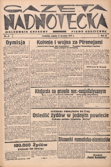 Gazeta Nadnotecka (Orędownik Kresowy): pismo codzienne 1939.01.21 R.19 Nr17