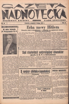 Gazeta Nadnotecka (Orędownik Kresowy): pismo codzienne 1939.02.02 R.19 Nr27