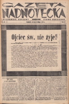 Gazeta Nadnotecka (Orędownik Kresowy): pismo codzienne 1939.02.11 R.19 Nr34