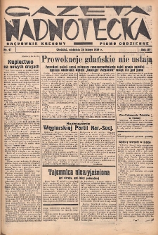Gazeta Nadnotecka (Orędownik Kresowy): pismo codzienne 1939.02.26 R.19 Nr47