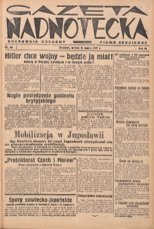 Gazeta Nadnotecka (Orędownik Kresowy): pismo codzienne 1939.03.21 R.19 Nr66