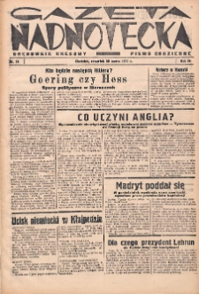 Gazeta Nadnotecka (Orędownik Kresowy): pismo codzienne 1939.03.30 R.19 Nr74