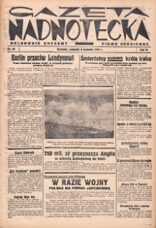 Gazeta Nadnotecka (Orędownik Kresowy): pismo codzienne 1939.04.06 R.19 Nr80
