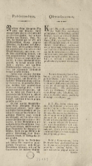 Obwieszczenie. Inc.: "Kr&oacute;l [...] pruski [Fryderyk Wilhelm II] [...] nayłaskawie postanawiaiąc, że starostwa [...]"