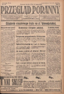 Przegląd Poranny: pismo niezależne i bezpartyjne 1925.05.27 R.5 Nr121
