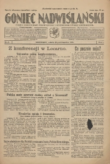 Goniec Nadwiślański: pismo codzienne poświęcone interesom stanu średniego 1925.10.10 R.1 Nr8