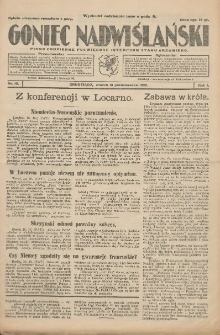 Goniec Nadwiślański: pismo codzienne poświęcone interesom stanu średniego 1925.10.13 R.1 Nr10