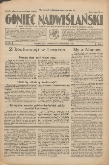 Goniec Nadwiślański: pismo codzienne poświęcone interesom stanu średniego 1925.10.15 R.1 Nr12