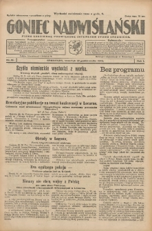 Goniec Nadwiślański: pismo codzienne poświęcone interesom stanu średniego 1925.10.22 R.1 Nr18
