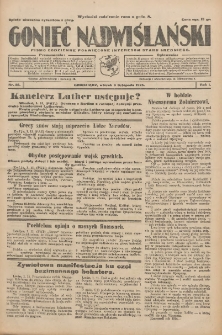 Goniec Nadwiślański: pismo codzienne poświęcone interesom stanu średniego 1925.11.03 R.1 Nr28