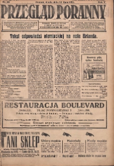 Przegląd Poranny: pismo niezależne i bezpartyjne 1925.07.22 R.5 Nr166