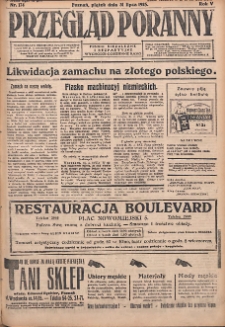 Przegląd Poranny: pismo niezależne i bezpartyjne 1925.07.31 R.5 Nr174