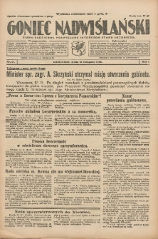 Goniec Nadwiślański: pismo codzienne poświęcone interesom stanu średniego 1925.11.18 R.1 Nr41