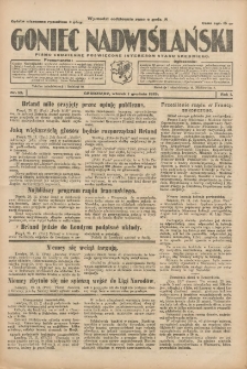 Goniec Nadwiślański: pismo codzienne poświęcone interesom stanu średniego 1925.12.01 R.1 Nr52