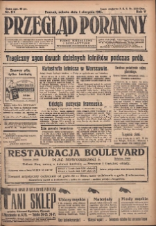Przegląd Poranny: pismo niezależne i bezpartyjne 1925.08.01 R.5 Nr175