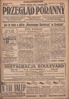 Przegląd Poranny: pismo niezależne i bezpartyjne 1925.08.09 R.5 Nr182