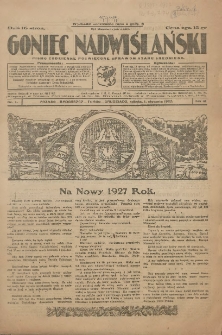 Goniec Nadwiślański: pismo codzienne poświęcone sprawom stanu średniego 1927.01.01 R.3 Nr1