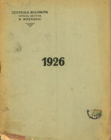 Sprawozdanie za ósmy rok sprawozdawczy 1926.