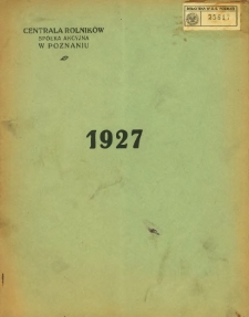 Sprawozdanie za dziewiąty rok sprawozdawczy 1927.