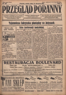 Przegląd Poranny: pismo niezależne i bezpartyjne 1925.08.14 R.5 Nr186