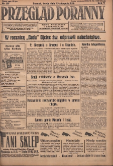Przegląd Poranny: pismo niezależne i bezpartyjne 1925.08.19 R.5 Nr189